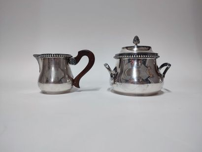 Service à thé et café en argent à décor de...