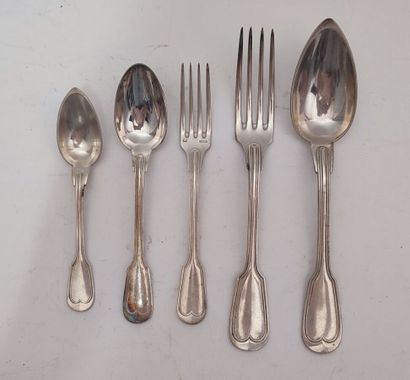 ERCUIS
Part of a silver-plated menagère,...