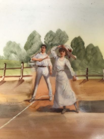 [tennis] Three ceramic plates decorated with...