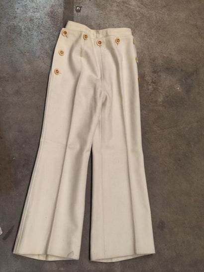 CARVEN
Cream wool ensemble with long jacket,...