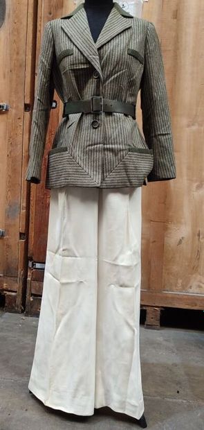 CARVEN
Grey and khaki striped jacket with...