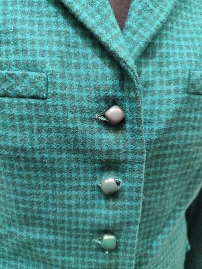 CARVEN
Duck green ensemble with felt check...