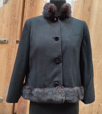 CARVEN
Set of two jackets, one in red wool...