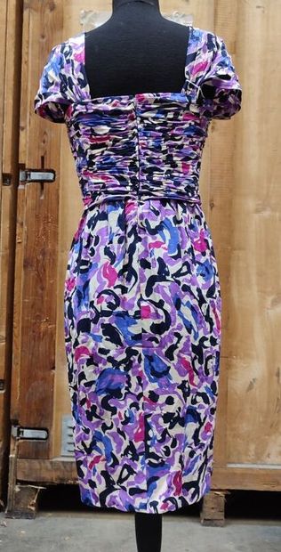 CARVEN 
Silk dress with purple, blue and...