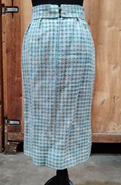 CARVEN
Outfit in blue-checked fabric with...