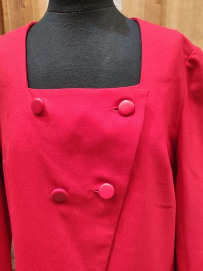 CARVEN
Red fabric set with jacket and skirt,...