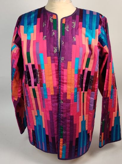 Pink patchwork jacket 
(stains, wear)

Size...