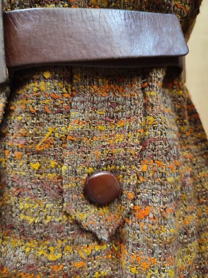 CARVEN
Ochre-toned fabric ensemble with belted...