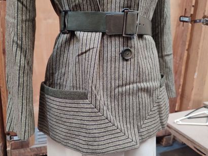 CARVEN
Grey and khaki striped jacket with...