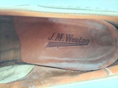 WESTON 
Pair of white nubuck shoes
With two...