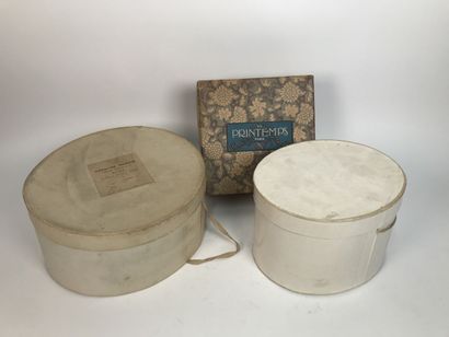 Set of three hats and their boxes, two signed...