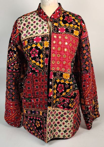 Multicolored embroidered jacket with small...