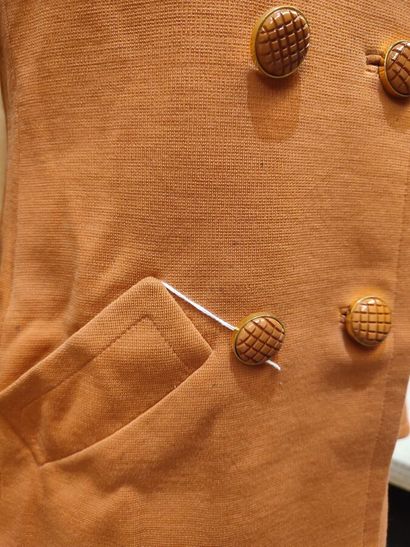CARVEN
Outfit in terracotta fabric with double-breasted...