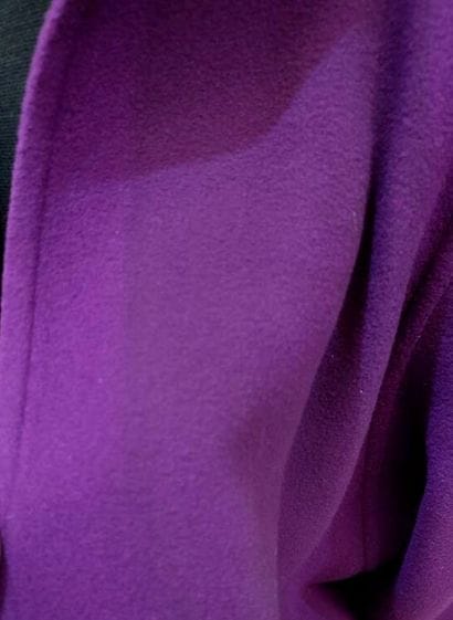 CARVEN 
Plum felt mid-length coat, buttonless
(slight...