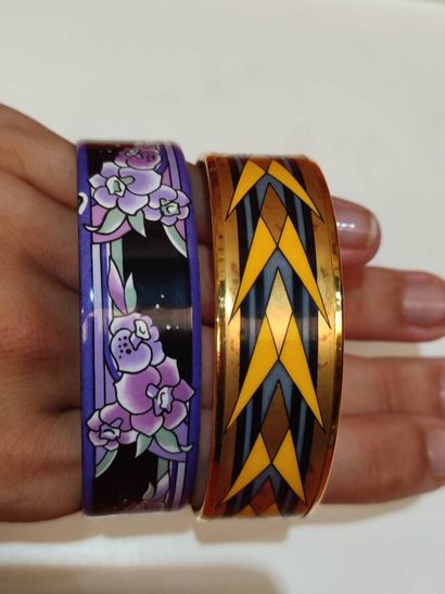 MICHAEL FREY
Black and parma floral enamel...