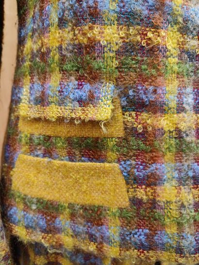 CARVEN
Yellow-checked wool ensemble with...