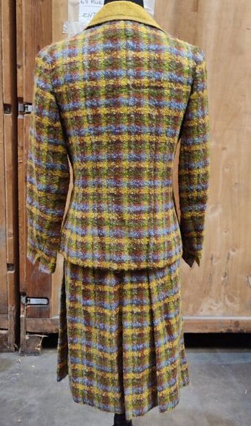 CARVEN
Yellow-checked wool ensemble with...