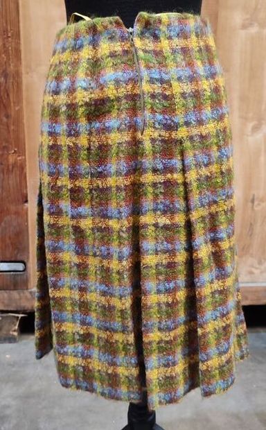 CARVEN
Yellow-checked wool ensemble with...