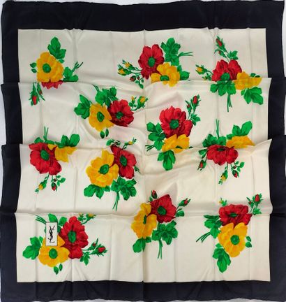 YVES SAINT LAURENT
Set of two silk squares...