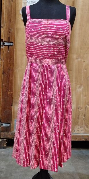 CARVEN
Strapless midi-length dress with white-patterned...