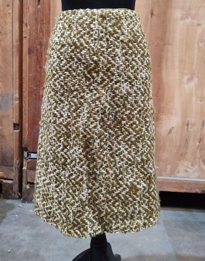CARVEN
Outfit in beige, brown and green wool,...