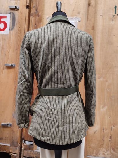 CARVEN
Grey and khaki striped jacket with...