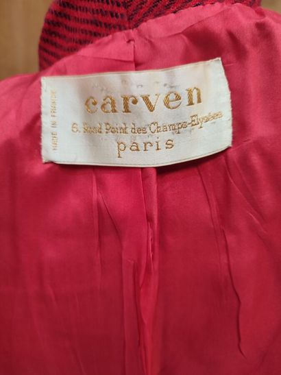 CARVEN
Set of two jackets, one in red wool...