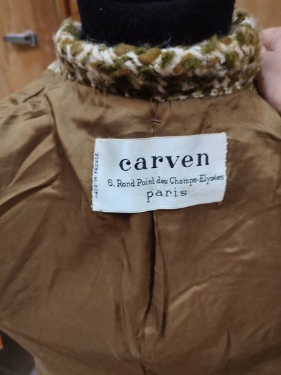 CARVEN
Outfit in beige, brown and green wool,...