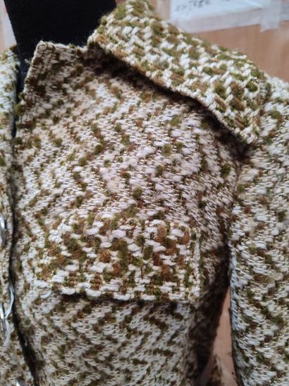 CARVEN
Outfit in beige, brown and green wool,...