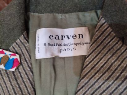 CARVEN
Grey and khaki striped jacket with...