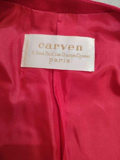 CARVEN
Red fabric set with jacket and skirt,...