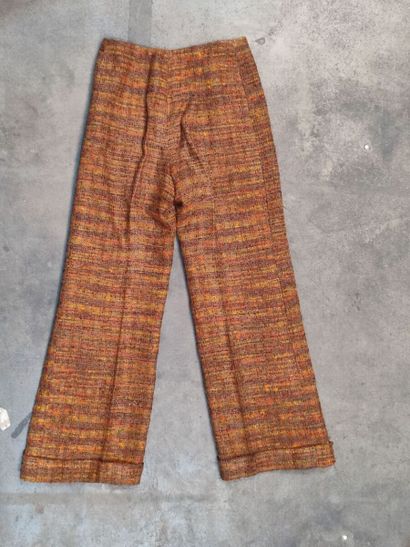 CARVEN
Ochre-toned fabric ensemble with belted...