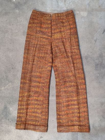 CARVEN
Ochre-toned fabric ensemble with belted...