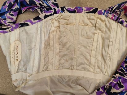 CARVEN 
Silk dress with purple, blue and...