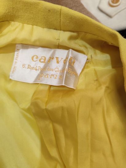 CARVEN
Outfit in yellow fabric with black...