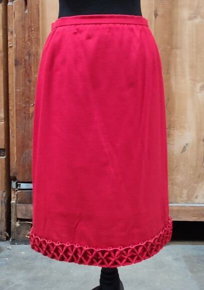 CARVEN
Red fabric set with jacket and skirt,...