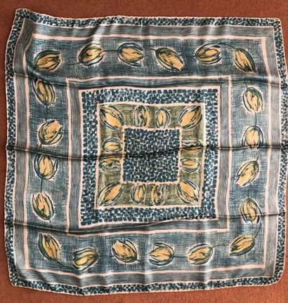 Lot of five silk and silk blend squares including...