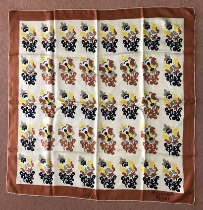Lot of five silk and silk blend squares including...