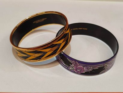 MICHAEL FREY
Black and parma floral enamel...