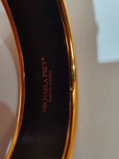 MICHAEL FREY
Black and parma floral enamel...