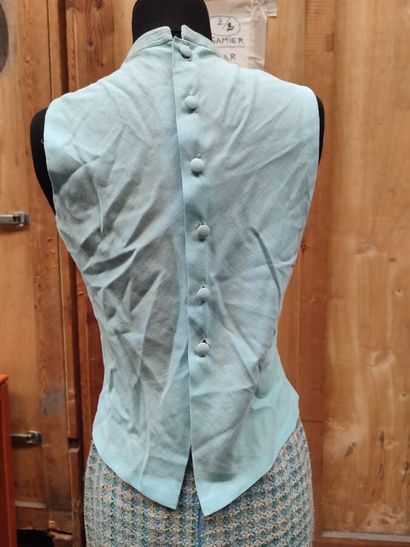 CARVEN
Outfit in blue-checked fabric with...