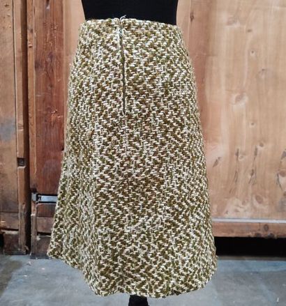 CARVEN
Outfit in beige, brown and green wool,...