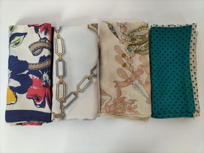 NINA RICCI
Set of two silk squares 
One with...