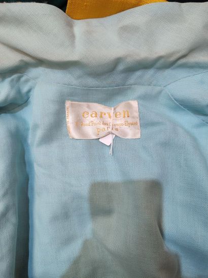 CARVEN
Outfit in blue-checked fabric with...