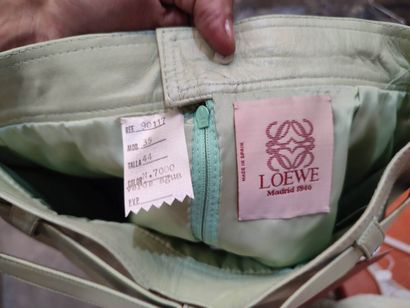 LOEWE
Pale green leather ensemble with single-breasted...
