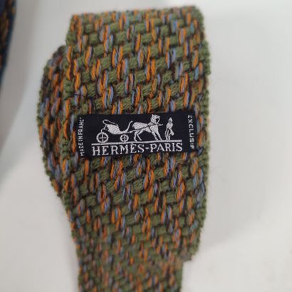 HERMES Set of two knitted ties