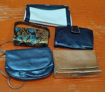 Set of five evening bags 
(wear and tear...
