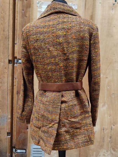 CARVEN
Ochre-toned fabric ensemble with belted...