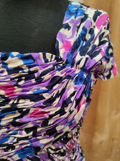 CARVEN 
Silk dress with purple, blue and...