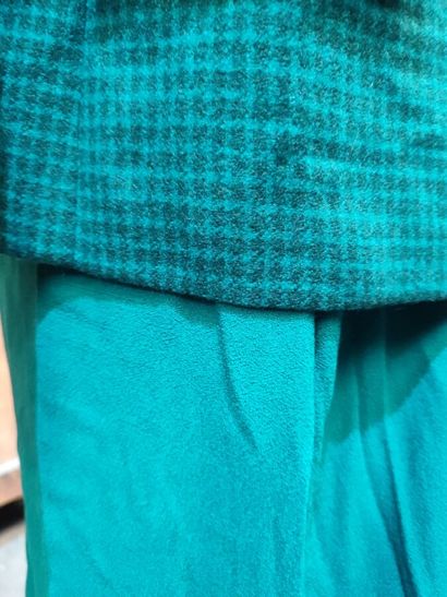 CARVEN
Duck green ensemble with felt check...